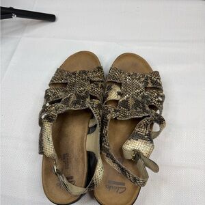 Clarks Women's Brown Snakeskin Sandals